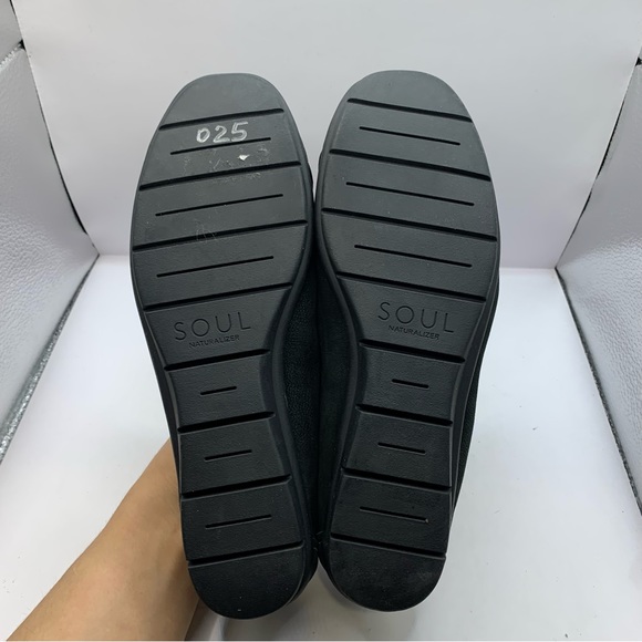 SOUL Naturalizer Lauryn Black Leather Nubuck Casual Loafers Size 8M - Picture 5 of 7